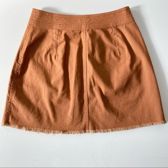 MADEWELL Burnt Sienna Button A line Skirt Raw Hem - Picture 5 of 6